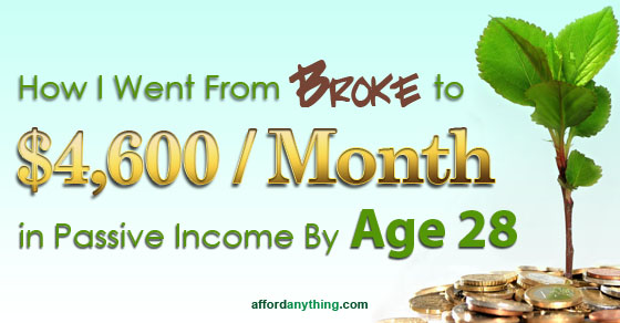 The story behind how one man went from broke to earning $4,600 per month in passive income by the tender age of 28! Learn from his success.