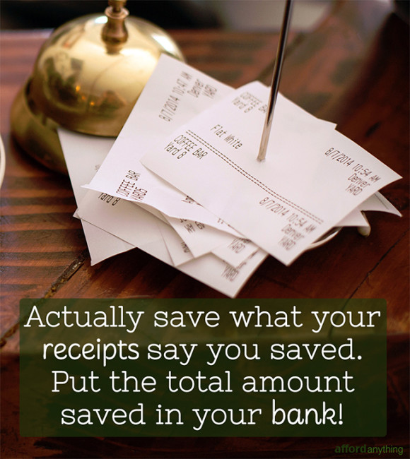 save amount on receipts