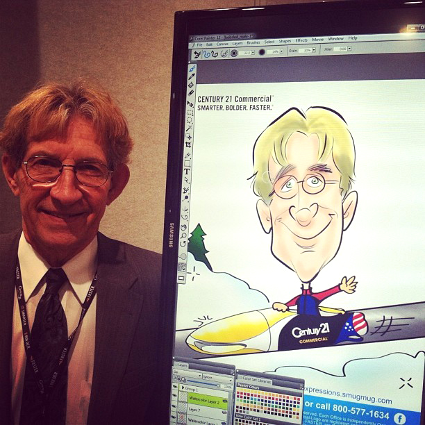 Drawing Caricatures at Trade Shows