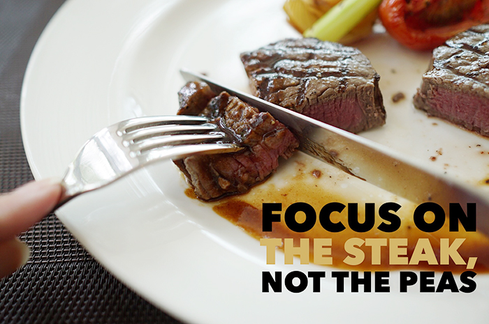 Focus on the steak not the peas - Dave Brailsford, aggregation of marginal gains