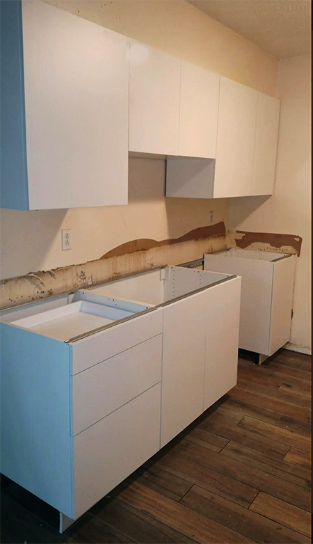 IKEA kitchen cabinets in our rental property