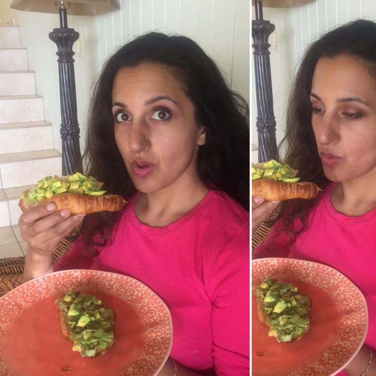 paula eating avocado toast