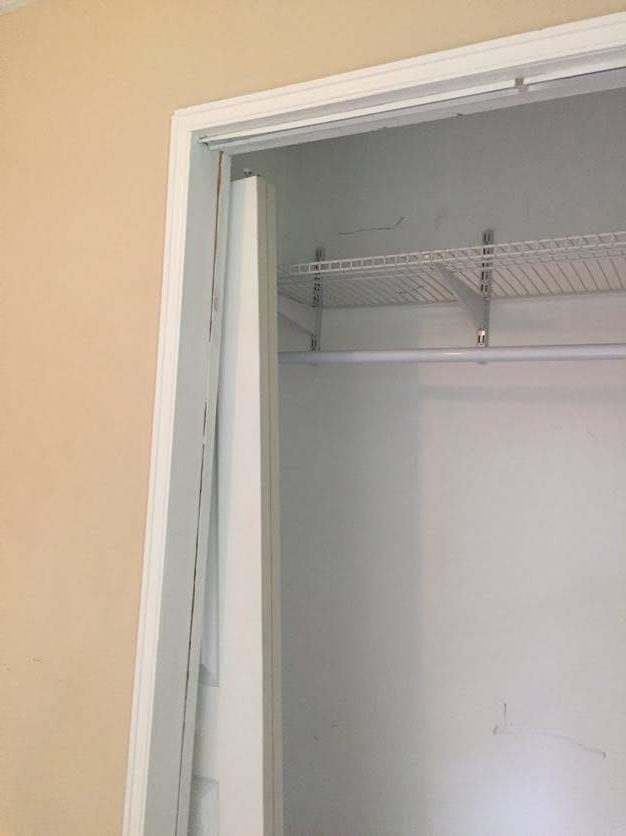 Damaged closet in the rental property