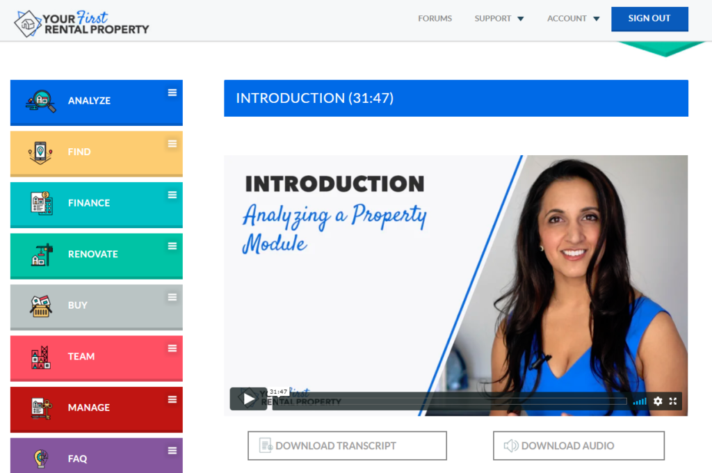 Screenshot of Your First Rental Property online course