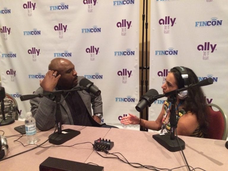 Photo of Chris Hogan and Paula Pant - podcast interview