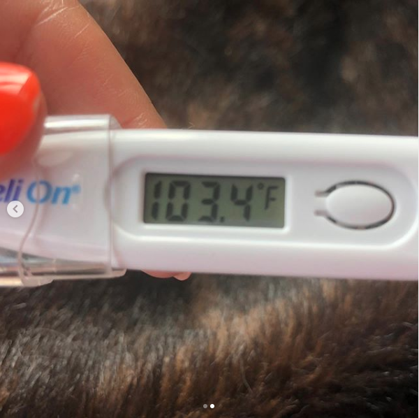 Photo of 103.4 degree fever from coronavirus